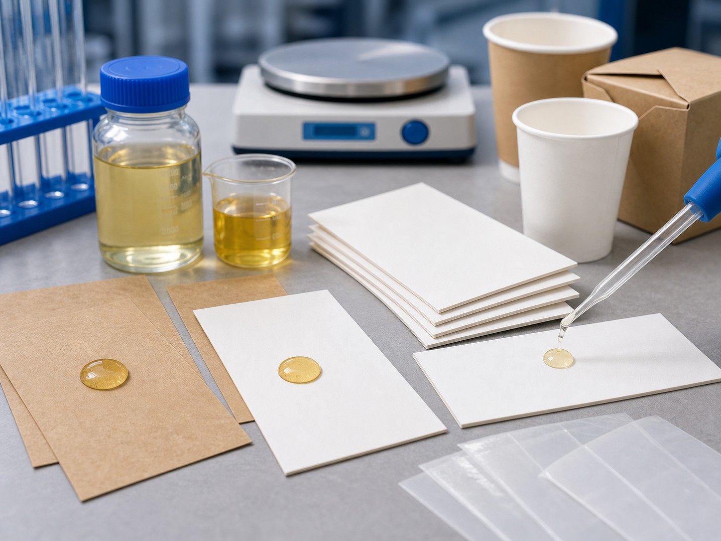 PVA coated paper oil and grease resistance test