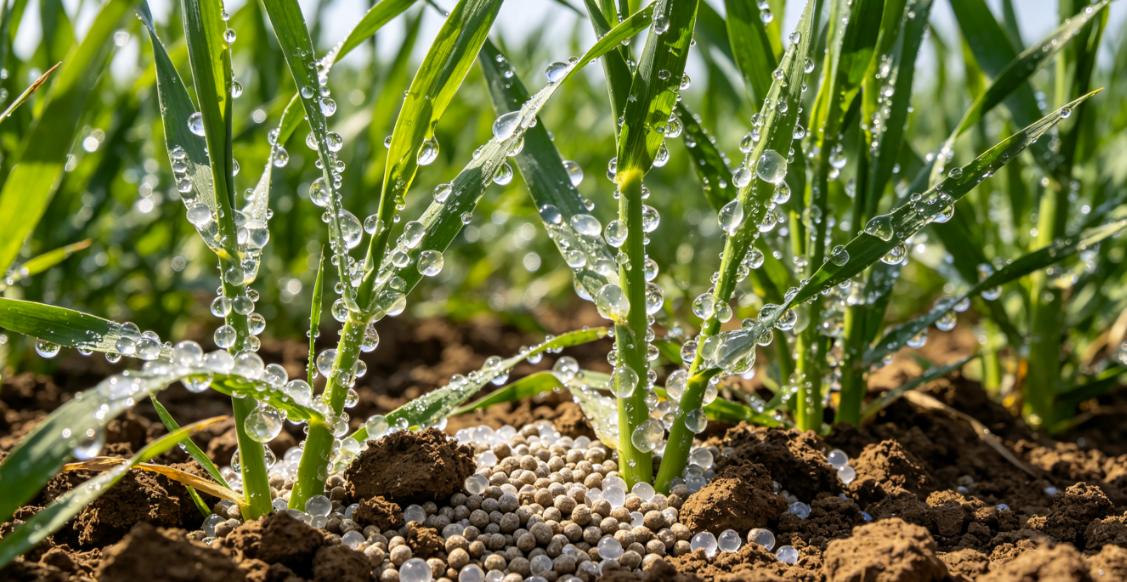 Fertilizer granules in soil for binder and release-control evaluation